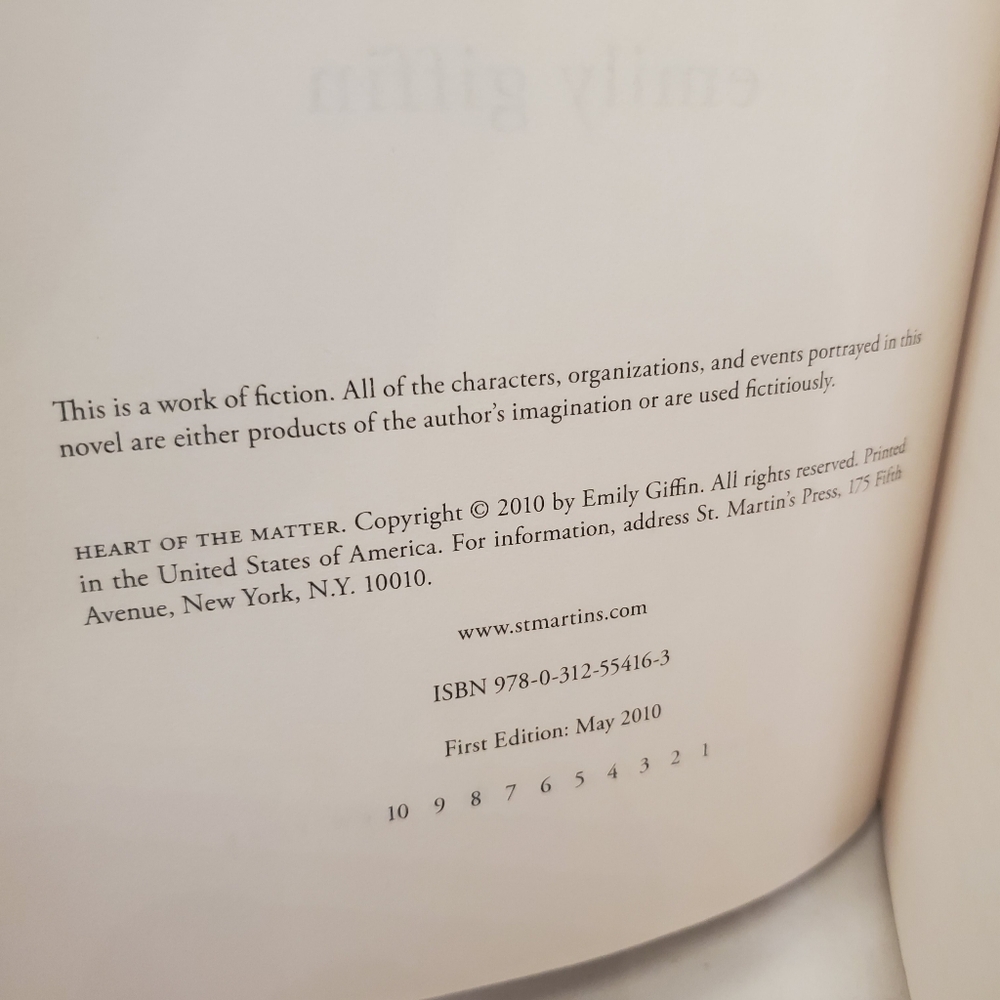 Heart of the Matter by Emily Giffin (2010, Hardcover) - Picture 9 of 11